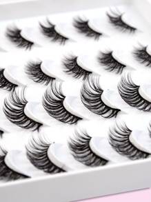 Homaylash 20pairs Full false lashes Tail Elongated Cross Fake Eyelashes - Black - View 3