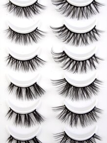 Homaylash 20pairs Full false lashes Tail Elongated Cross Fake Eyelashes - Black - View 5