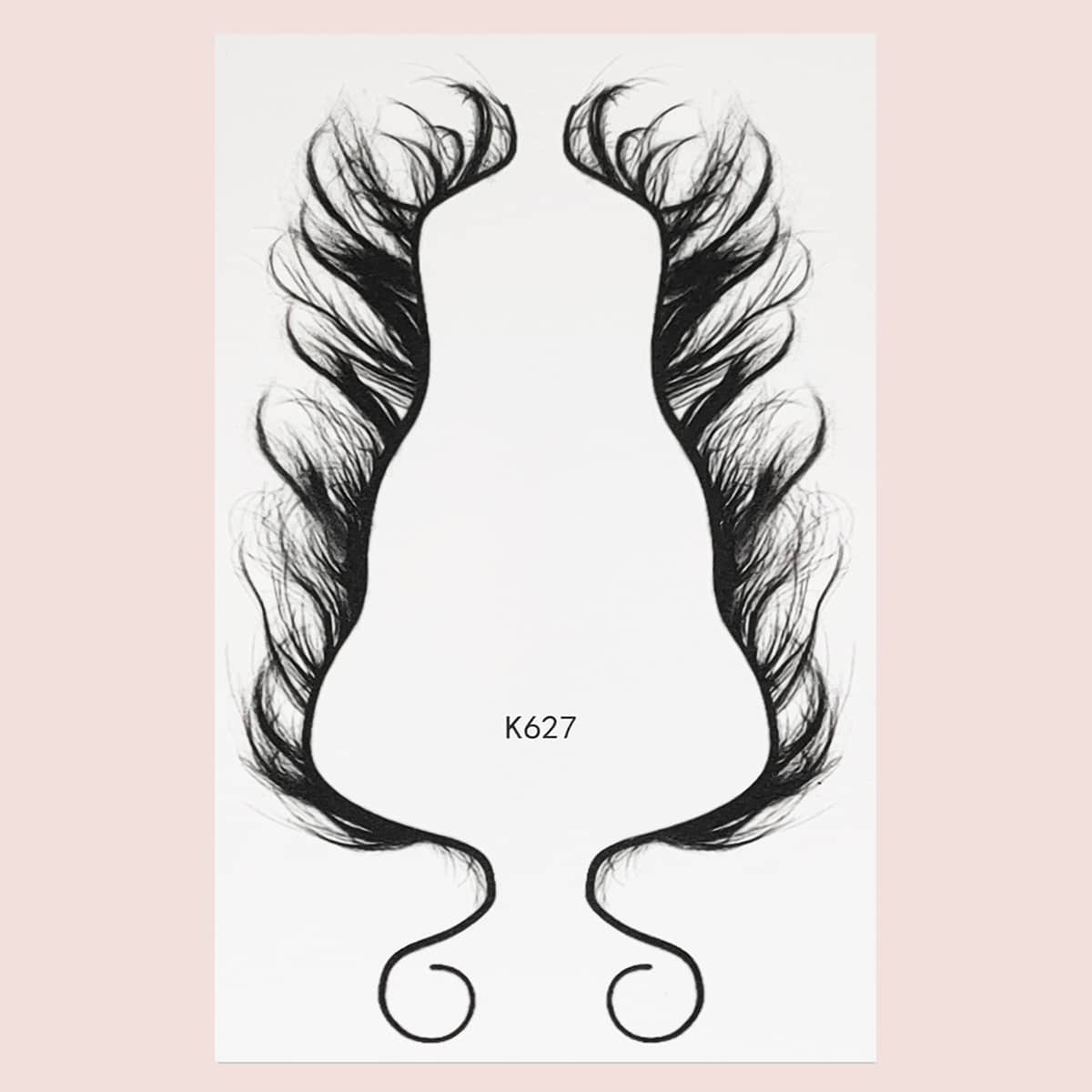 

1sheet Hairline Edge Tattoo Sticker, Black
