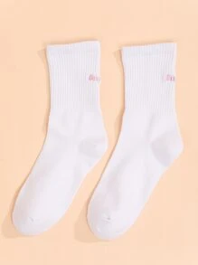 Letter Graphic Crew Socks