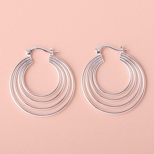 

Layered Hoop Earrings, Silver