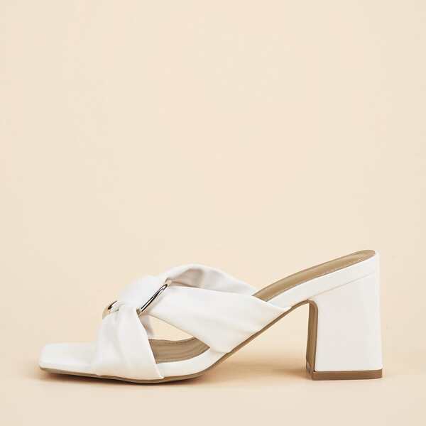 

Knot Decor Sandal Mules, White