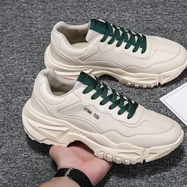 

Men Letter Graphic Chunky Sneakers, Beige