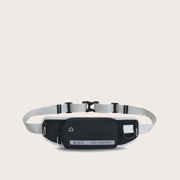 

Men Letter Graphic Fanny Pack, Black