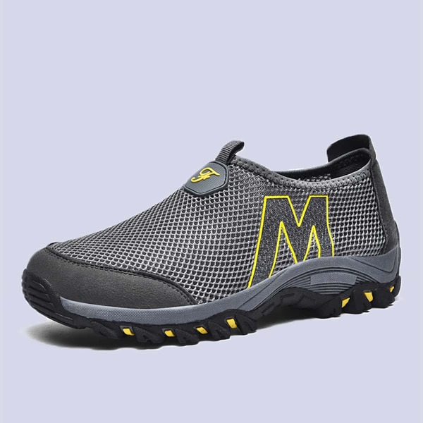 

Men Letter Graphic Slip On Running Shoes, Dark grey