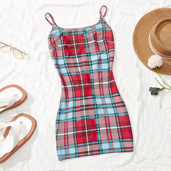 

Plaid Bodycon Dress, Multicolor
