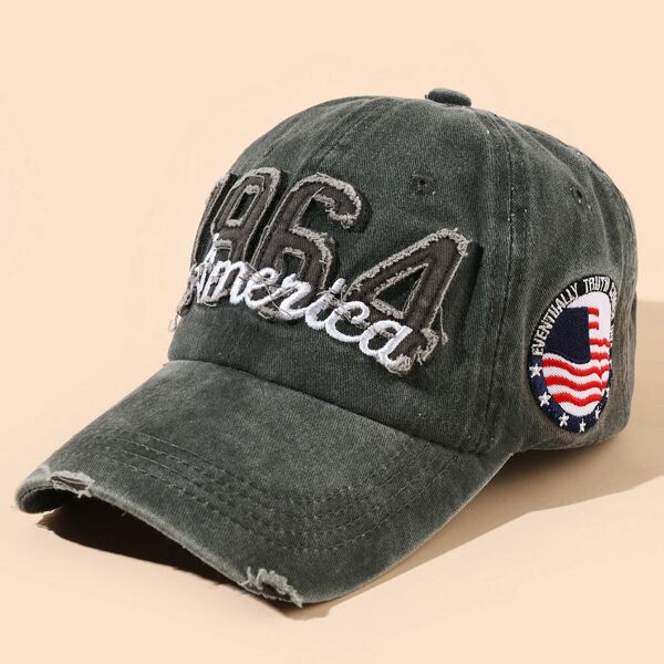 

Men Letter Embroidered Baseball Cap, Black