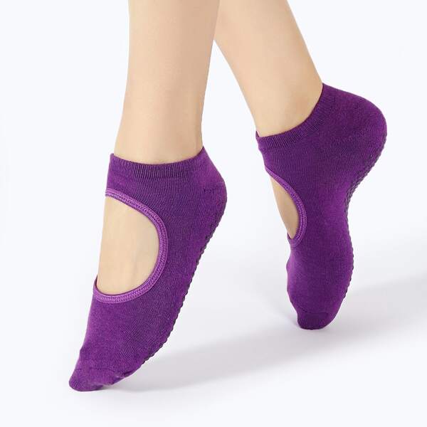 

Cut Out Ankle Socks, Purple