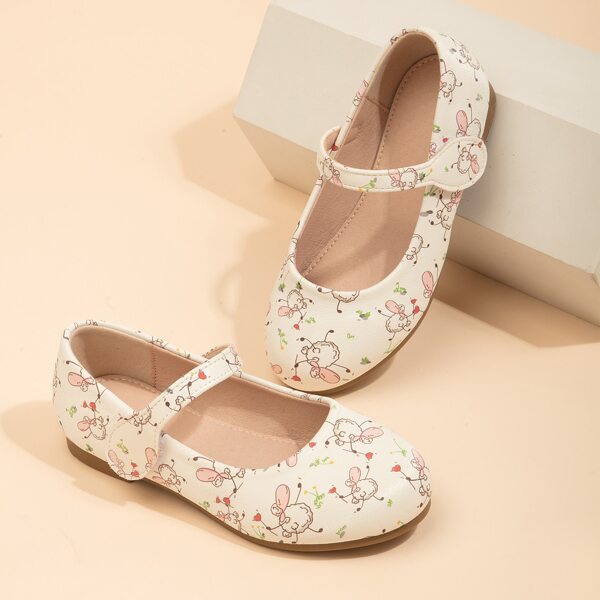 

Girls Sheep Print Mary Janes, Beige