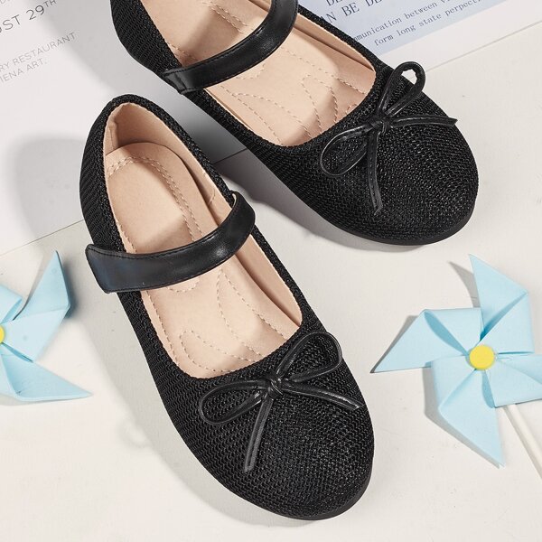 

Toddler Girls Bow Decor Mary Janes, Black