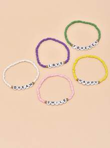 5 chiếc vòng tay trang trí hạt thư - Nhiều màu - Xem 5