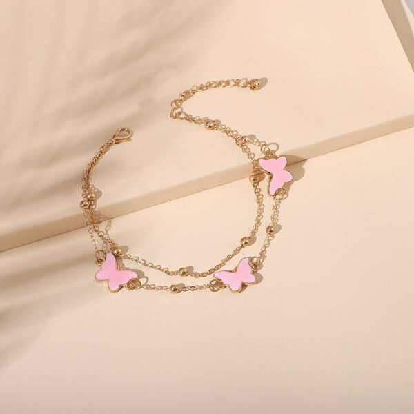 

Butterfly Decor Bracelet, Pink