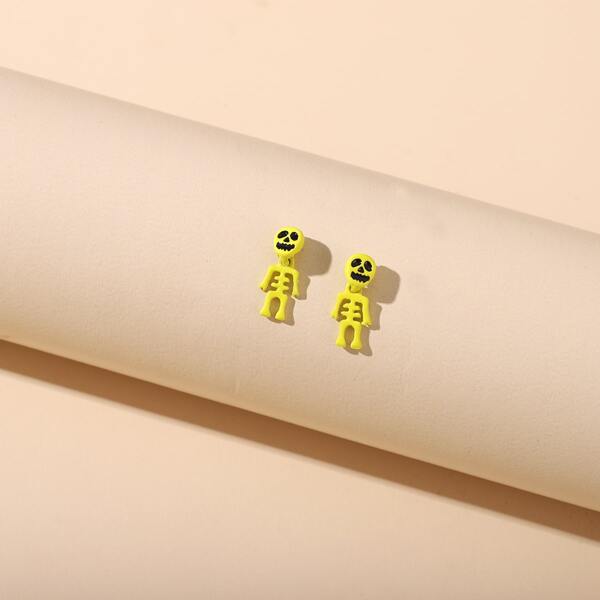 

Skeleton Decor Drop Earrings, Yellow