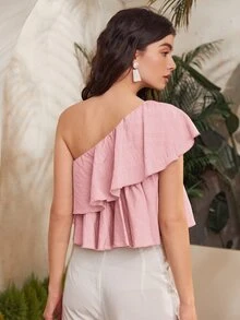 Áo nữ Viên lá sen màu trơn Dễ thương - Màu Hồng baby - Xem 2