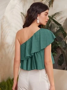 Áo nữ Viên lá sen màu trơn Dễ thương - màu xanh lá - Xem 2