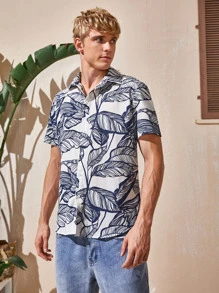 Camisas  para hombre Botón delantero Tropical Vacación - Multicolor - Ver 1