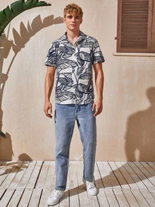 Camisas  para hombre Botón delantero Tropical Vacación - Multicolor - Ver 3