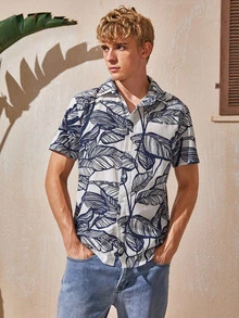 Camisas  para hombre Botón delantero Tropical Vacación - Multicolor - Ver 5