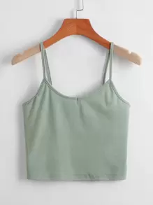 SHEIN EZwear Top corto de tirantes - verde menta - Ver 1
