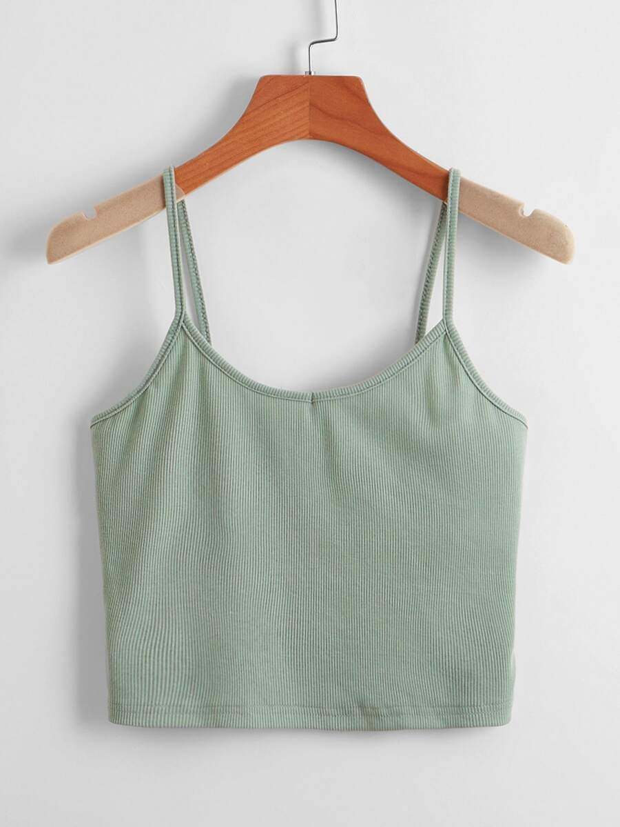 SHEIN EZwear Top corto de tirantes - verde menta - Ver 1