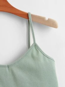 SHEIN EZwear Top corto de tirantes - verde menta - Ver 3