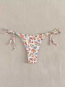 SHEIN Swim Summer Beach Floral Random Print Tie Side Bikini Panty - Multicolor - View 2