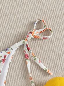 SHEIN Swim Summer Beach Floral Random Print Tie Side Bikini Panty - Multicolor - View 3