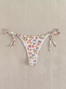 SHEIN Swim Summer Beach Floral Random Print Tie Side Bikini Panty - Multicolor - View 6