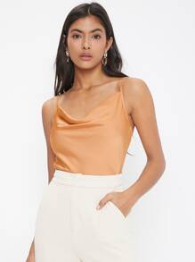 BizChic Top de tirantes de cuello desbocado - Naranja - Ver 4