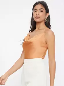 BizChic Top de tirantes de cuello desbocado - Naranja - Ver 5