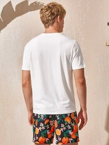 Manfinity Men Letter Graphic Tee - White - View 2