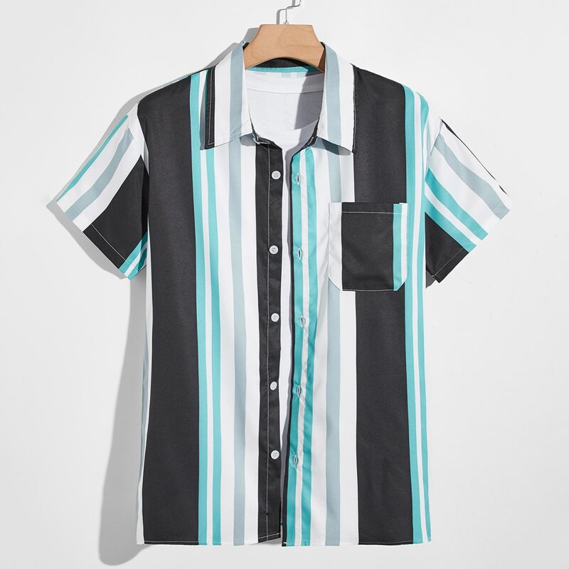 

Guys Striped Button Up Shirt, Multicolor