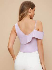 SHEIN Unity Áo nữ Xù màu trơn Gợi cảm - Màu Lilac Tím - Xem 2