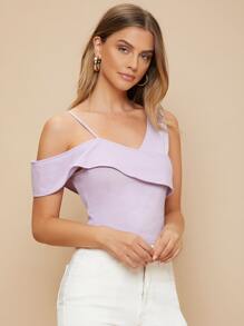 SHEIN Unity Áo nữ Xù màu trơn Gợi cảm - Màu Lilac Tím - Xem 3