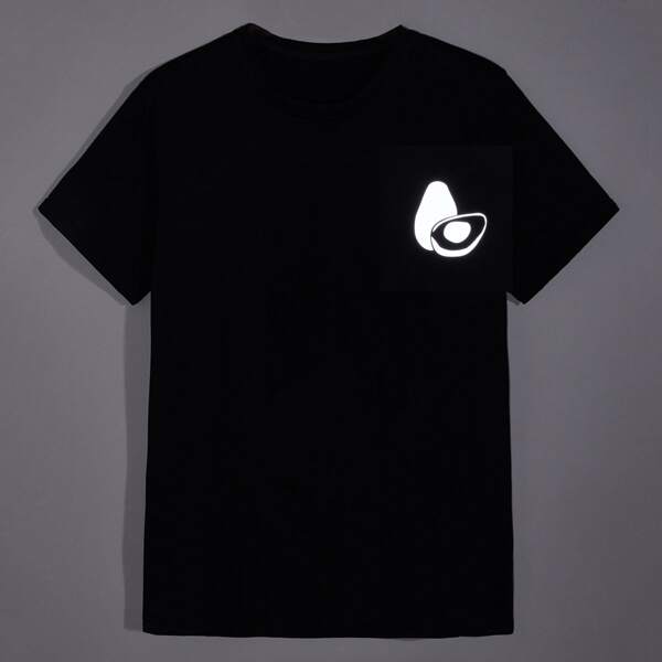 

Men Reflective Print Tee, Black