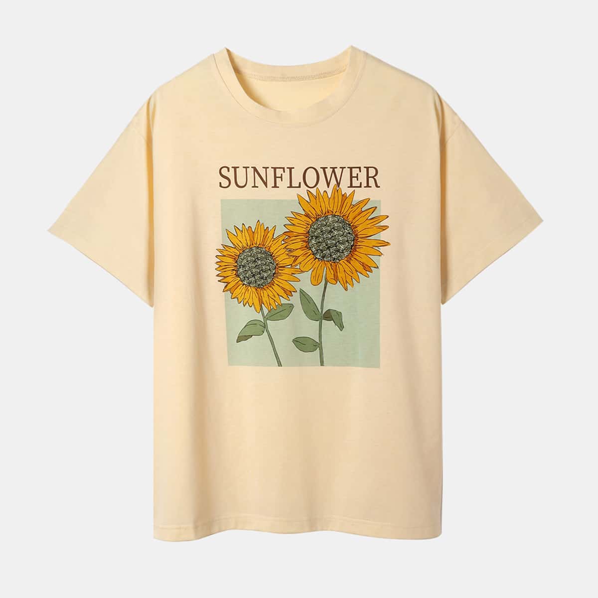 

Letter Sunflower Graphic Tee, Beige