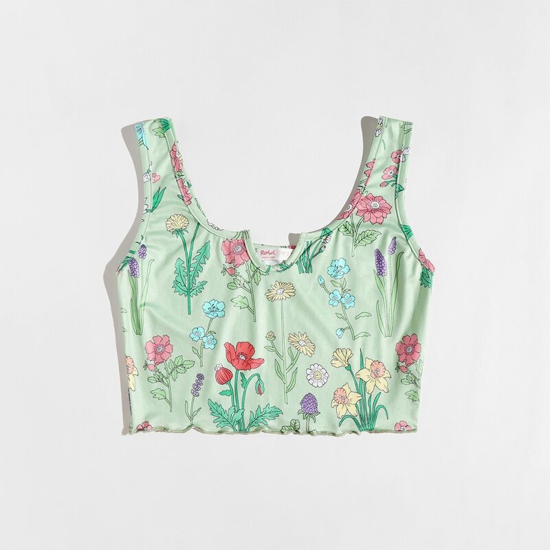 

Floral Graphic Tank Top, Mint green