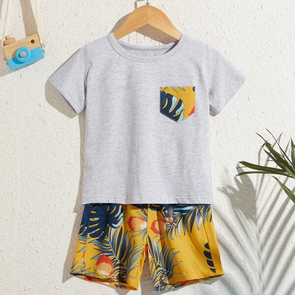 

Toddler Boys Tiger Print Tee & Tropical Shorts, Multicolor