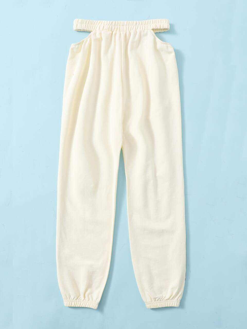 Girls Chinese Dragon Print Cutout Waist Sweatpants