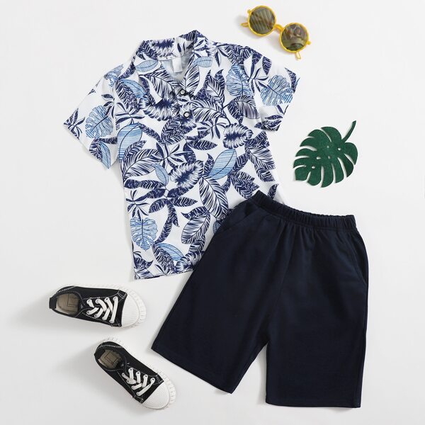 

Toddler Boys Plants Print Shirt & Shorts, Multicolor