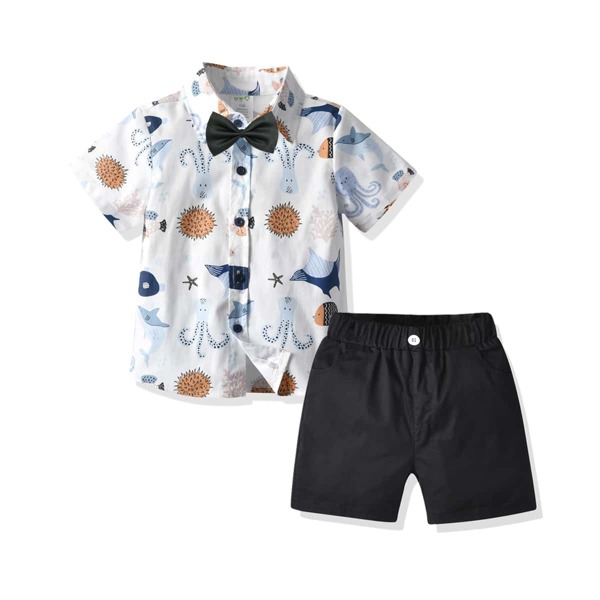 

Toddler Boys Cartoon Graphic Shirt & Shorts, Multicolor