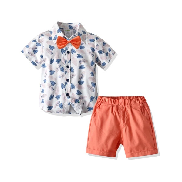 

Toddler Boys Tropical Print Bow Shirt & Shorts, Multicolor