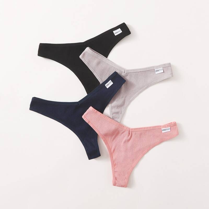 

4pack Letter Label Panty Set, Multicolor