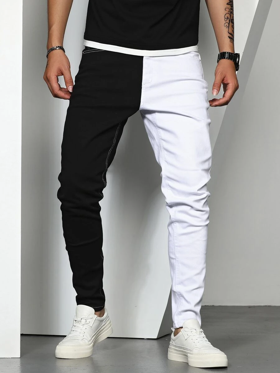 Manfinity 男士雙色緊身牛仔褲