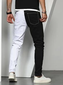 Manfinity 男士雙色緊身牛仔褲