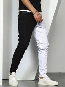 Manfinity 男士雙色緊身牛仔褲