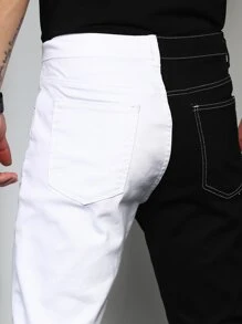 Manfinity 男士雙色緊身牛仔褲