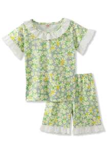 Toddler Girls Floral Contrast Schiffy PJ Set - Multicolor - View 1