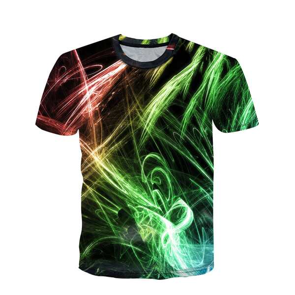 

Men 3D Paint Print Tee, Multicolor