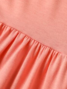 SHEIN 小女童蝴蝶圖案無袖娃娃裙 - 粉色 - 查看 3